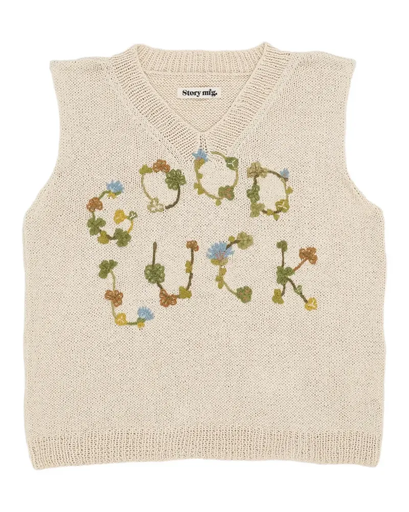 STORY mfg. Party Pullover mit Stickerei - Nude Nude