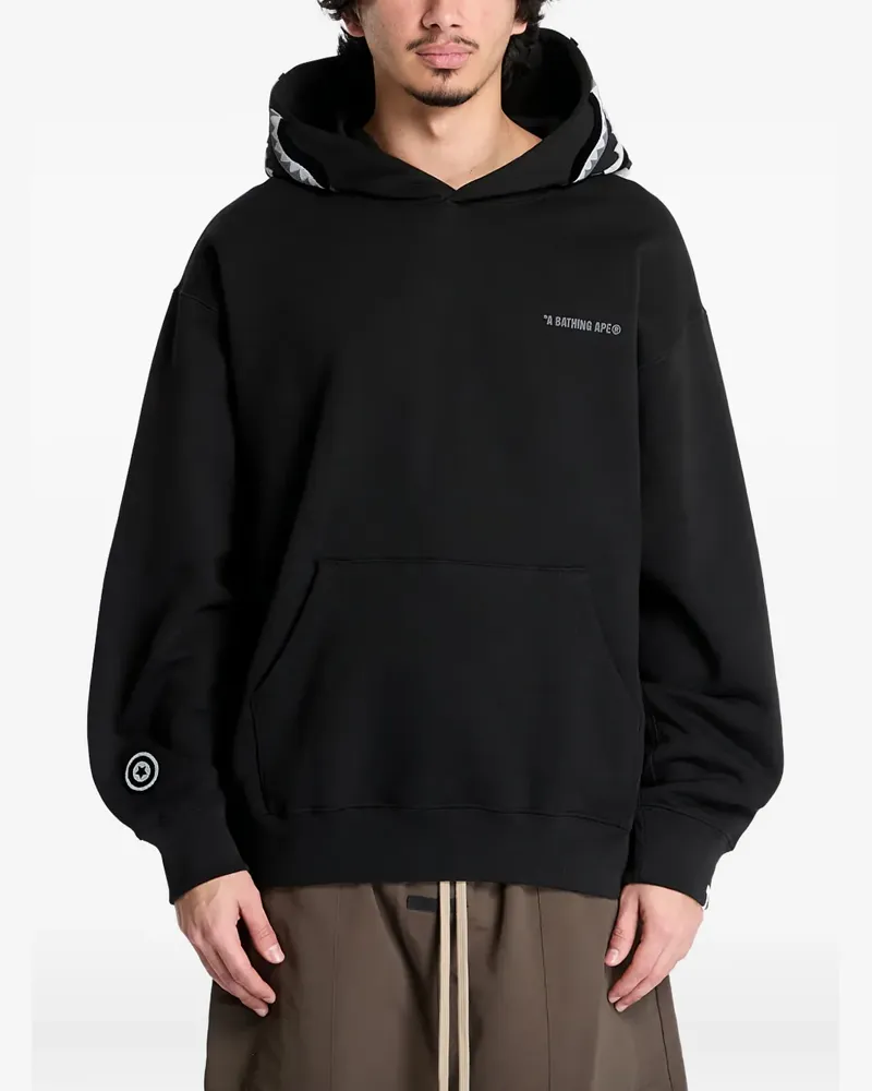 BAPE Hoodie mit Hai-Logo - Schwarz Schwarz