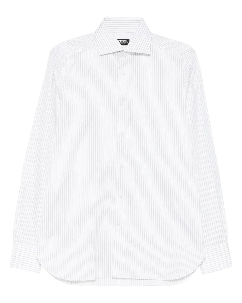 Ermenegildo Zegna Gestreiftes Hemd - Weiß Weiß
