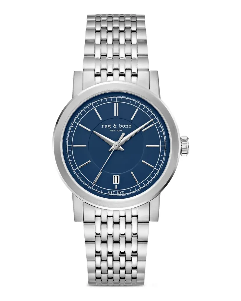 Rag & Bone Runde Armbanduhr 42mm - Blau Blau