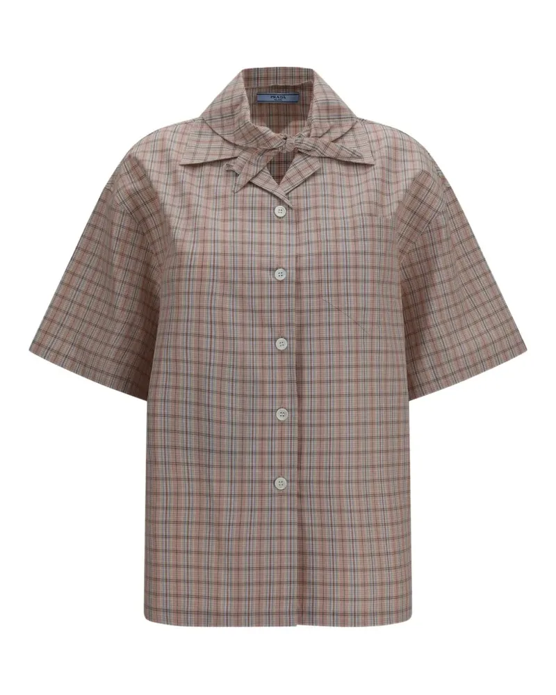 Prada check short-sleeved shirt - Nude Nude