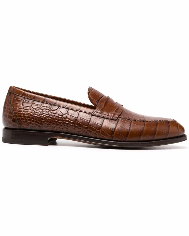 Scarosso Loafer mit Kroko-Effekt - Braun Braun