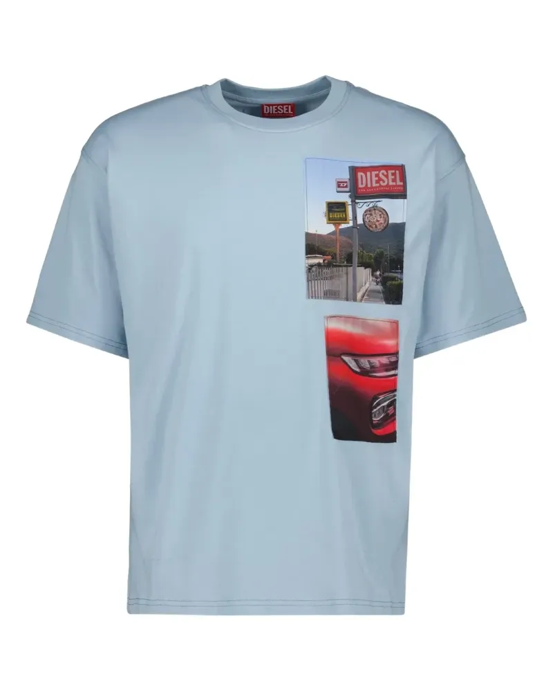 Diesel T-Shirt mit Foto-Print - Blau Blau