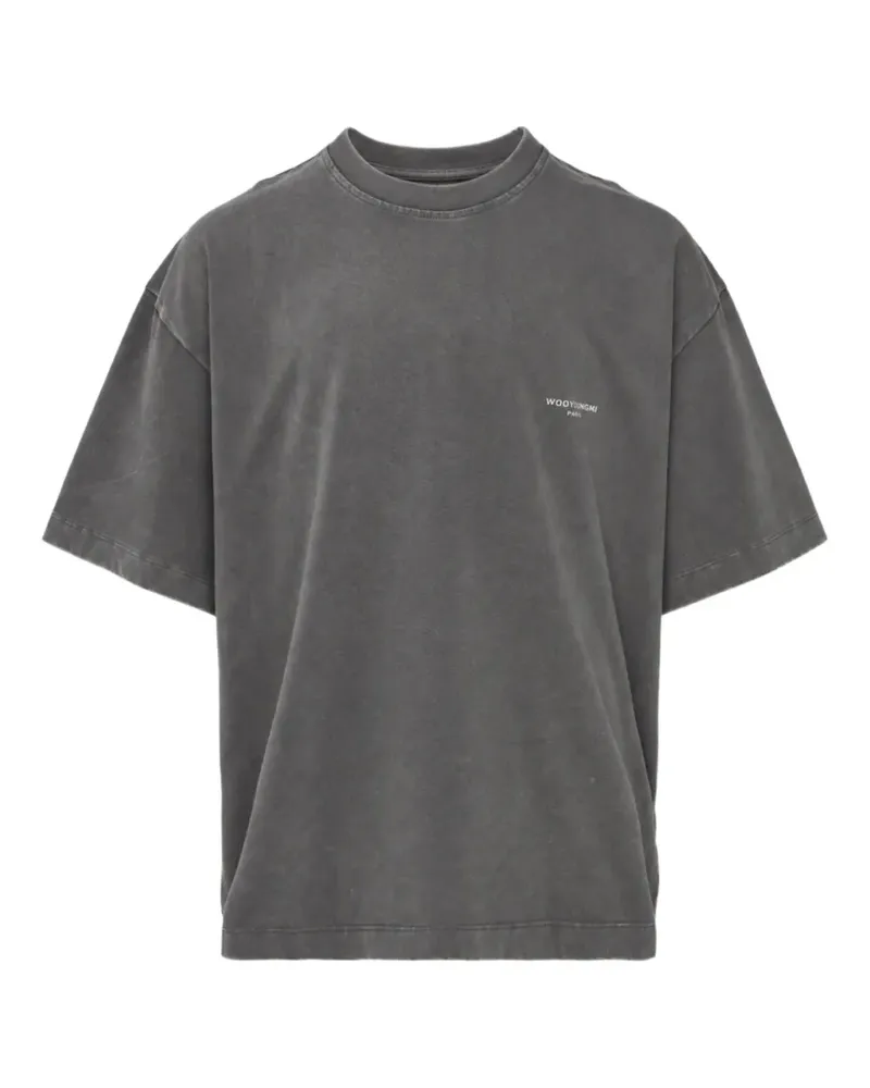 Wooyoungmi Ausgeblichenes T-Shirt mit Logo-Print - Grau Grau