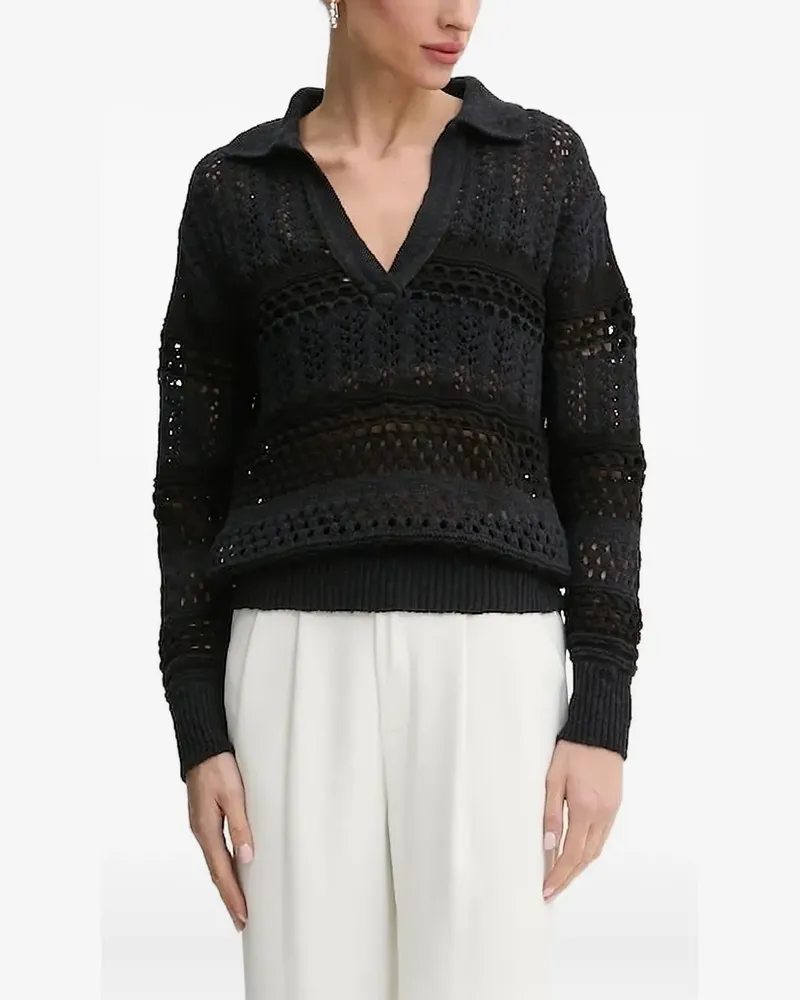 Pinko Pullover mit Poloshirtkragen - Schwarz Schwarz