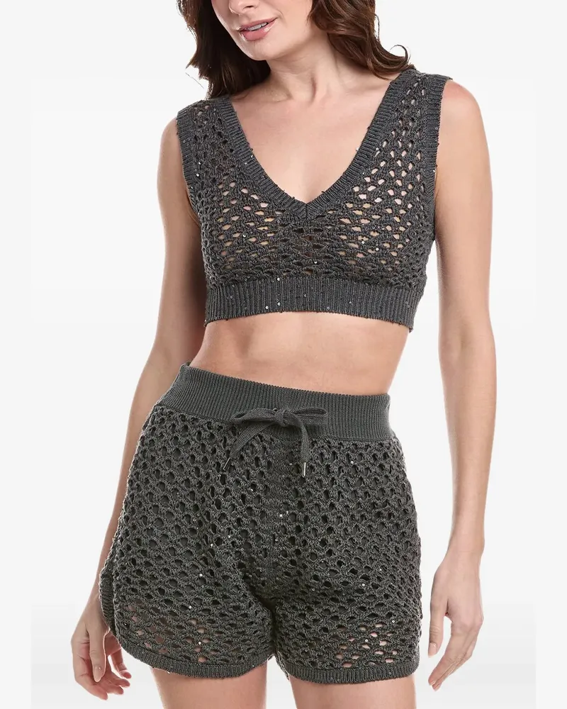 Brunello Cucinelli sequin-embellished top - Grün Grün