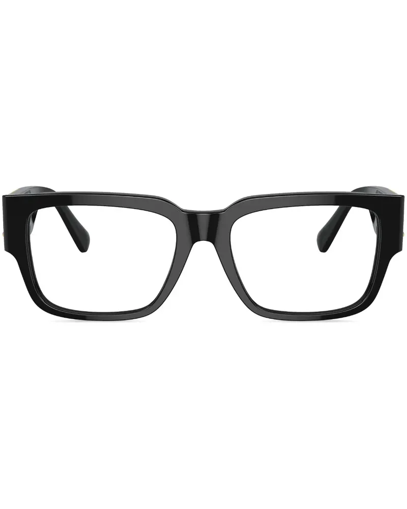 Versace Eckige Brille mit Medusa-Schild - Schwarz Schwarz