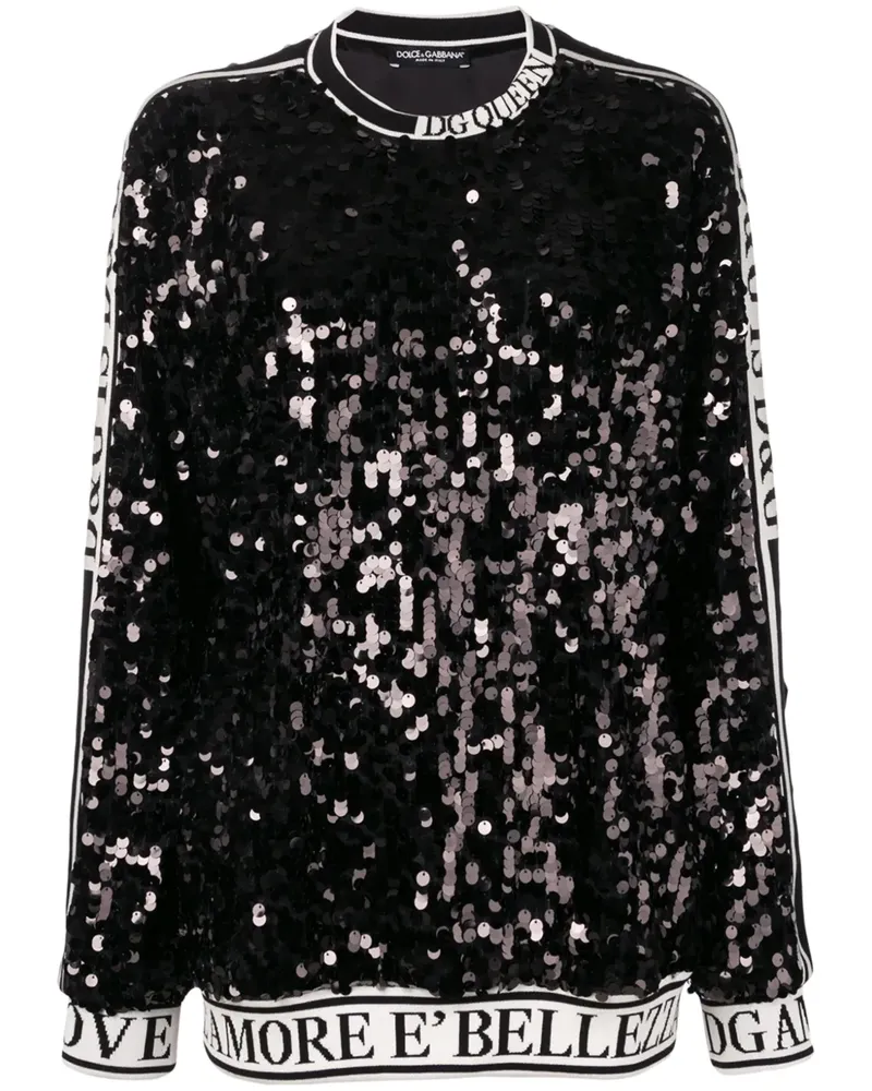 Dolce & Gabbana Sweatshirt mit Pailletten - Schwarz Schwarz