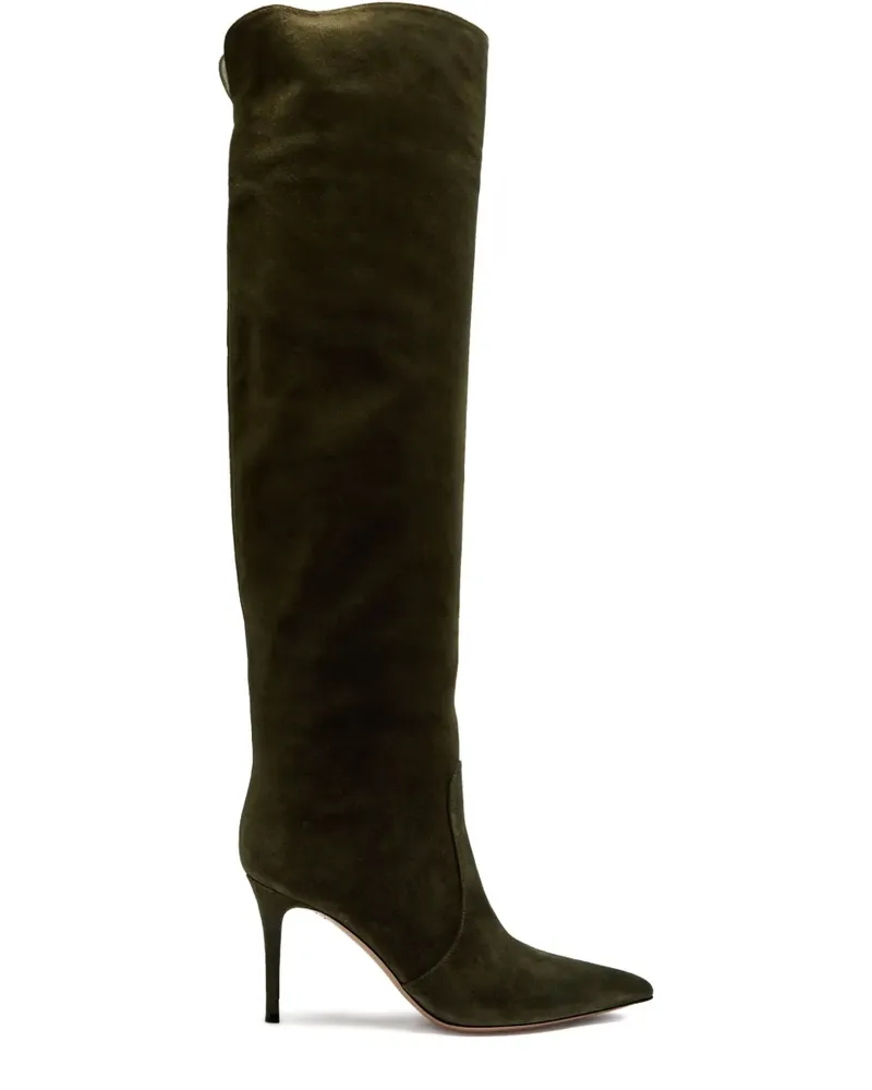 Gianvito Rossi 90mm Hansen suede over-the-knee boots - Grün Grün