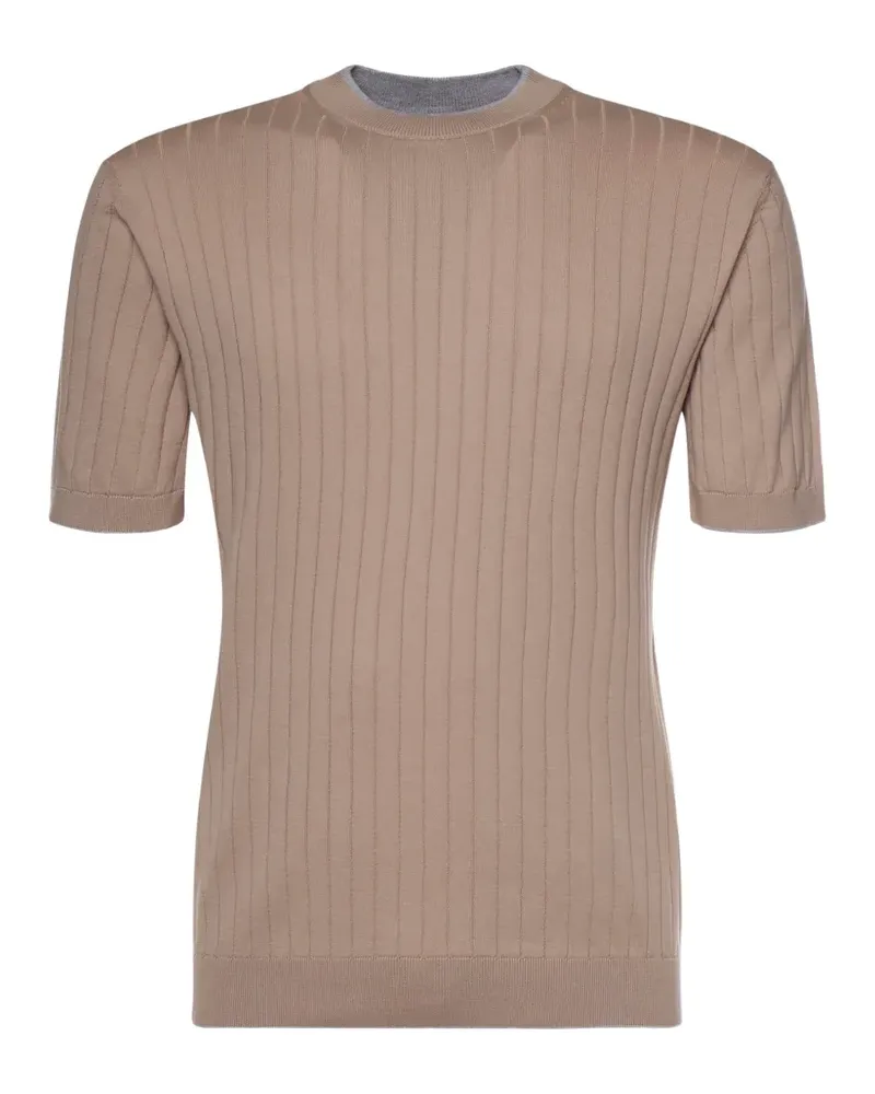 Eleventy Geripptes T-Shirt - Nude Nude