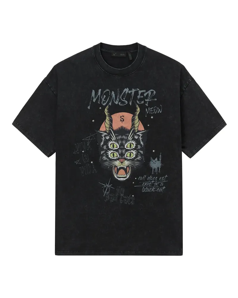 FIVE CM T-Shirt mit grafischem Print - Schwarz Schwarz