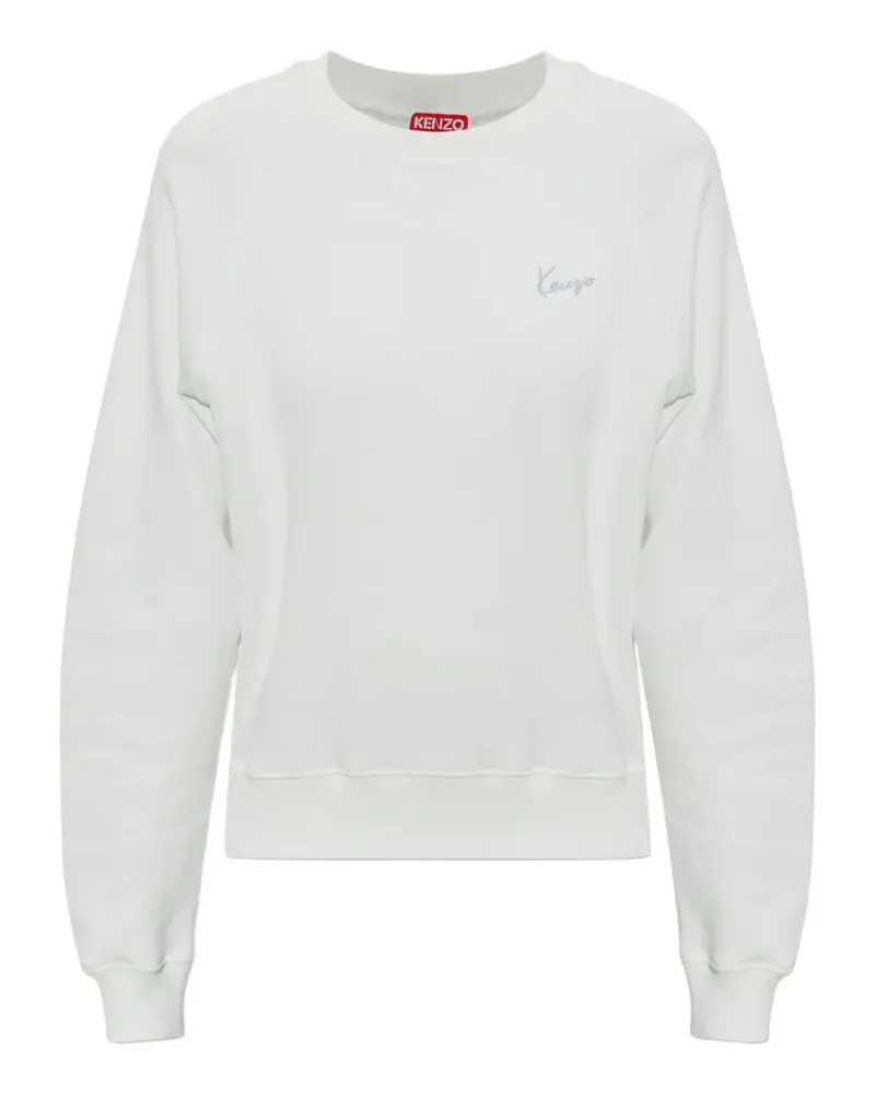 Kenzo logo-embroidered raglan-sleeve sweatshirt - Weiß Weiß