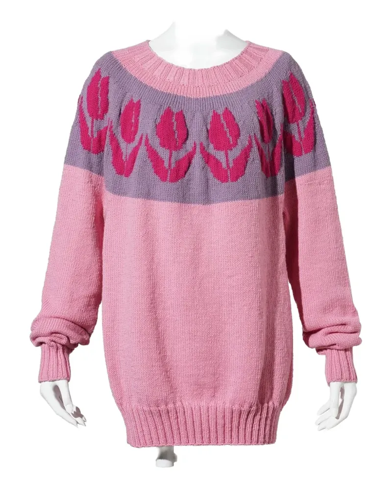 ANDREJ GRONAU Fair Isle hand-knitted sweater - Rosa Rosa