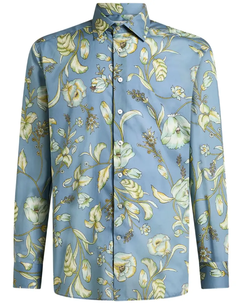 Etro Hemd mit Blumen-Print - Blau Blau
