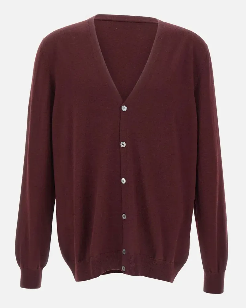 Gran Sasso Cardigan mit V-Ausschnitt - Rot Rot