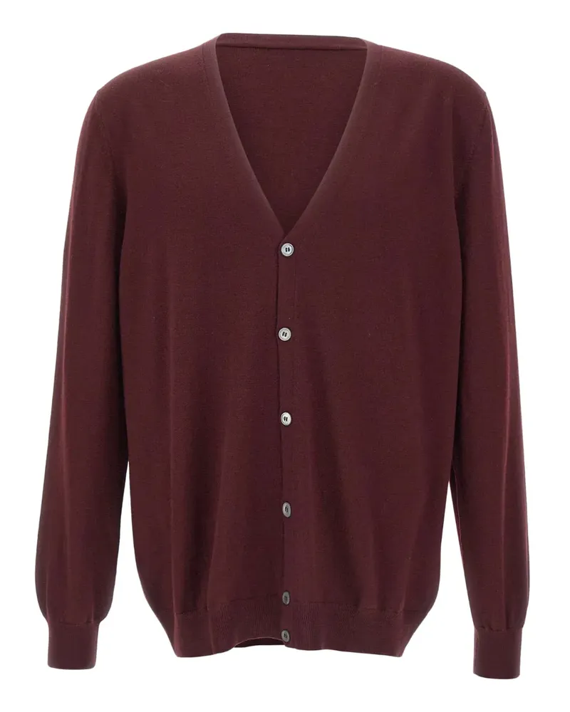 Gran Sasso Cardigan mit V-Ausschnitt - Rot Rot