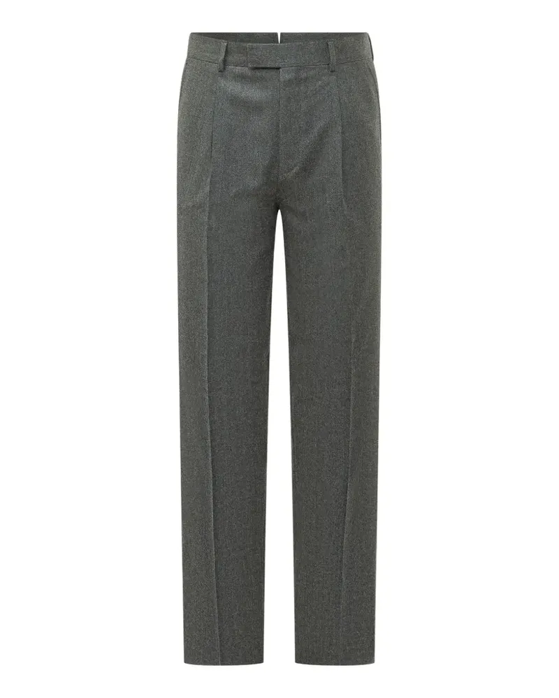 Ermenegildo Zegna Flanellhose aus Wolle mit Falten - Grau Grau