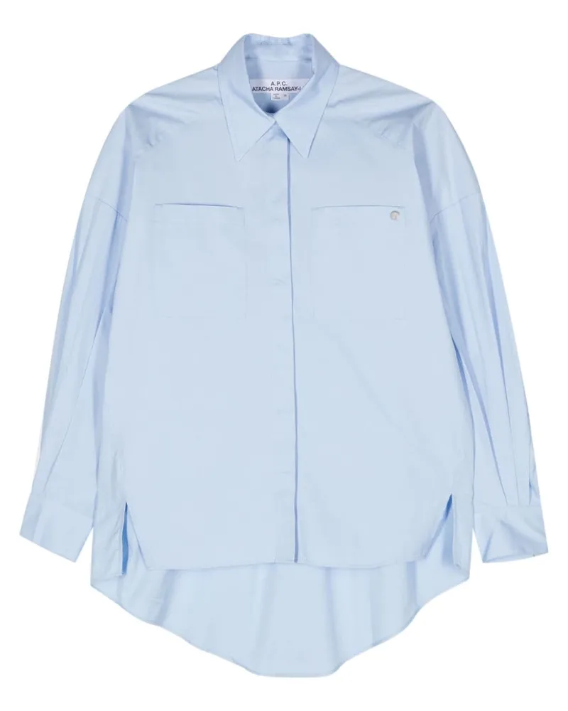 A.P.C. Hemd mit asymmetrischem Saum Blau