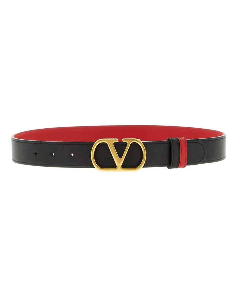 Valentino Garavani Vlogo signature reversible leather belt - Schwarz Schwarz