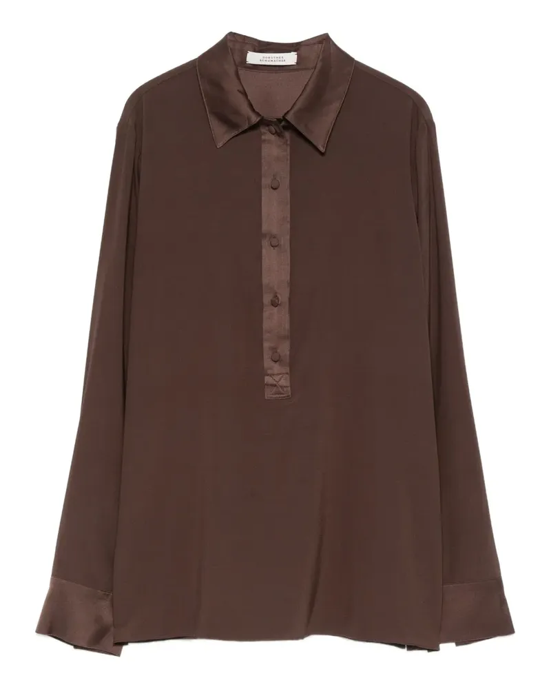 Dorothee Schumacher Seidenbluse mit Kragendetail - Braun Braun