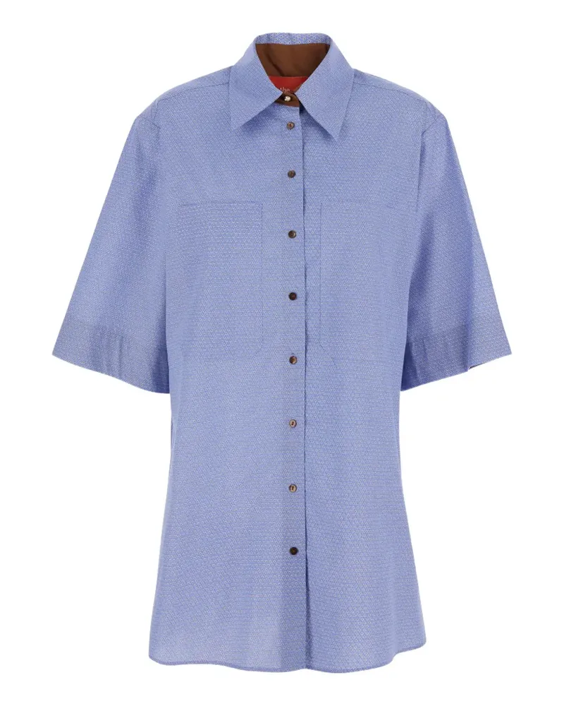 ..,merci geometric-print short-sleeve shirt - Blau Blau