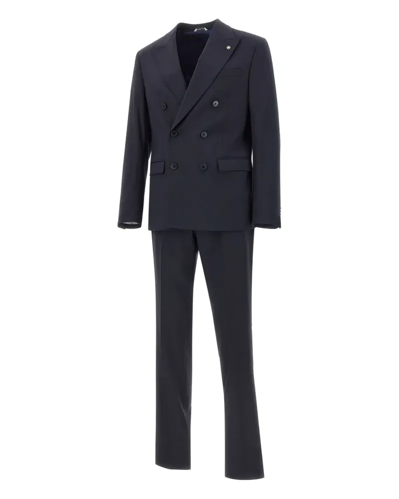 Manuel Ritz double-breasted peak-lapels suit - Blau Blau