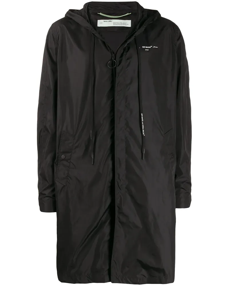 OFF-WHITE Regenmantel mit Kapuze - Schwarz Schwarz