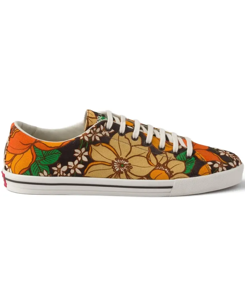 Prada Sneakers mit Blumen-Print - Braun Braun