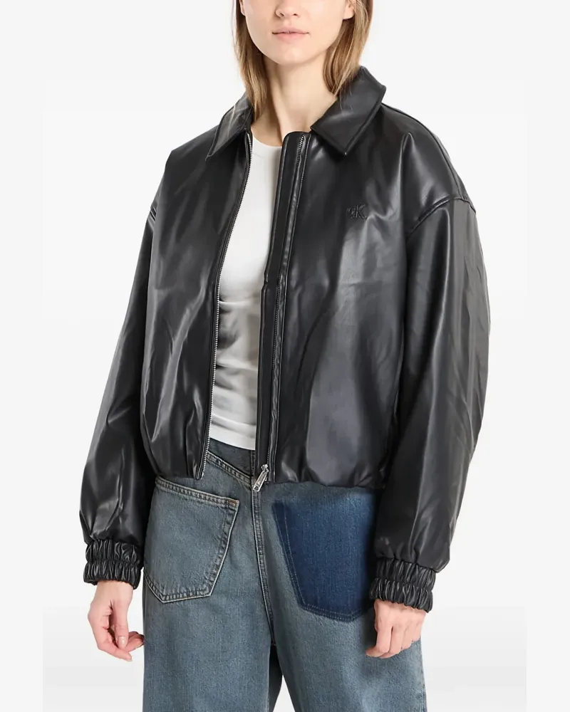 Calvin Klein faux leather jacket - Schwarz Schwarz