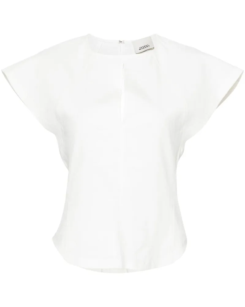 Isabel Marant Mustee Bluse mit Schlitzdetail Weiß