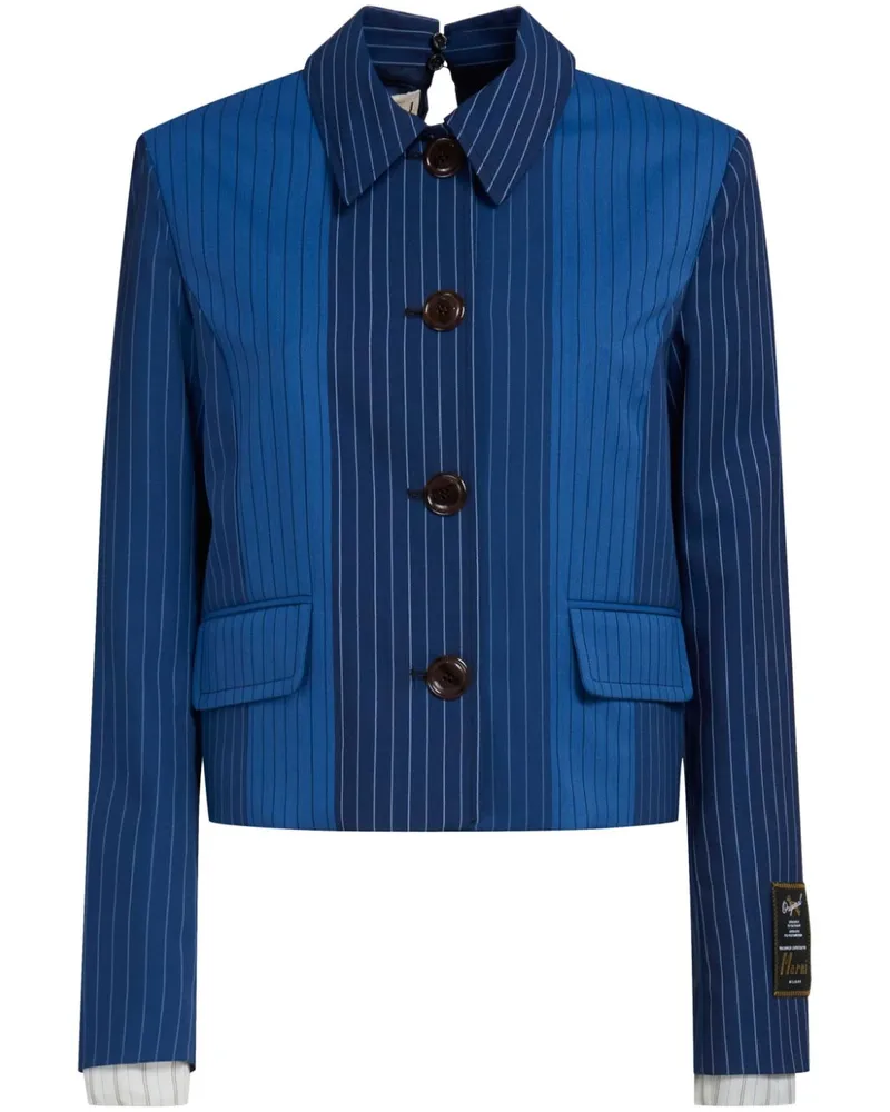 Marni Jacke mit Check - Blau Blau