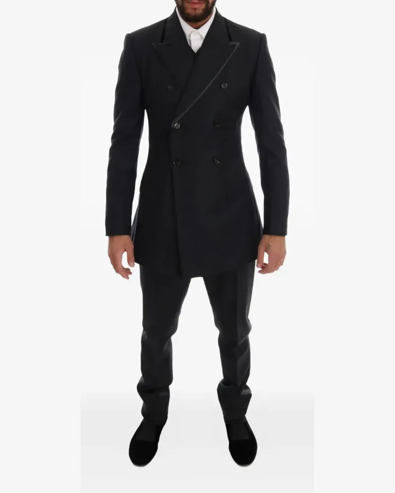 Dolce & Gabbana Doppelreihiger Anzug - Schwarz Schwarz