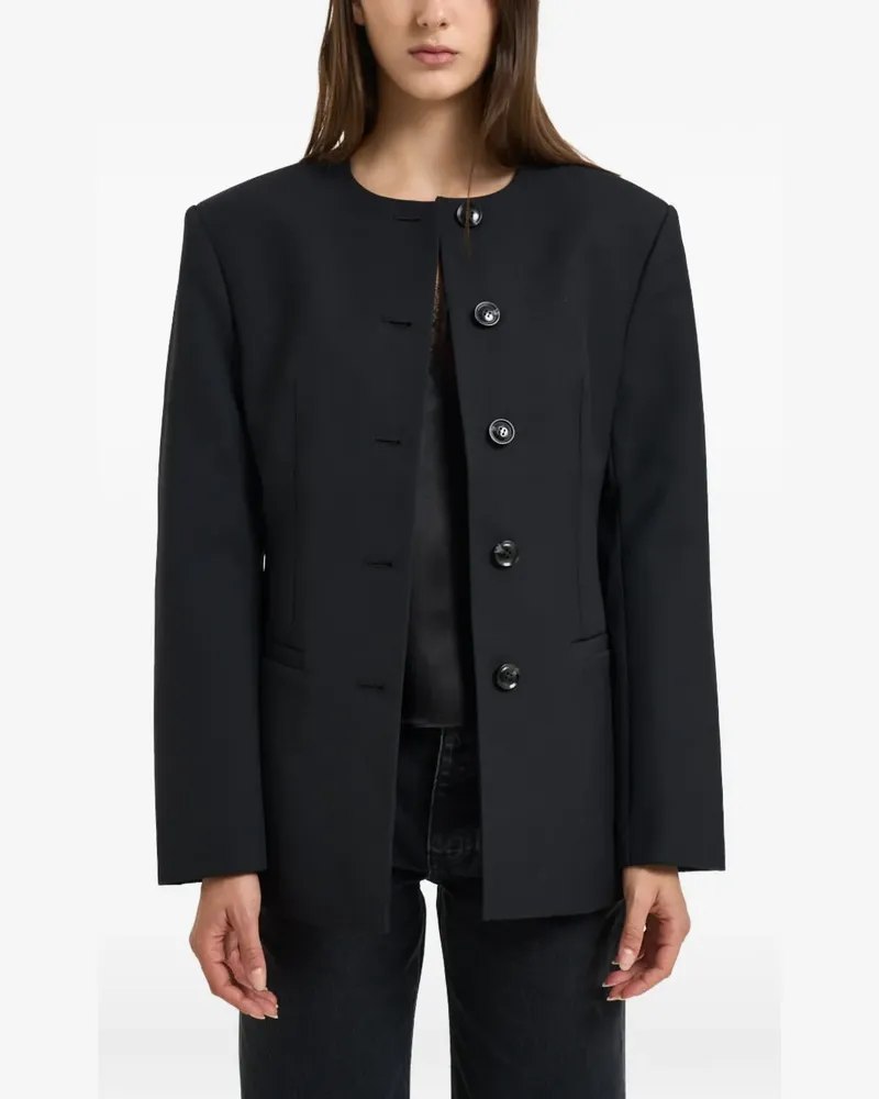 Anine Bing Huda collarless button-up jacket - Schwarz Schwarz