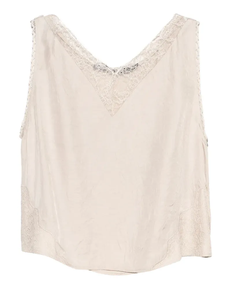 BIMBA Y LOLA Tanktop im Lingerie-Style mit Schmucksteinen - Nude Nude