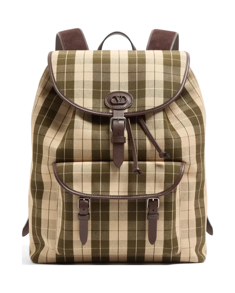 Valentino Garavani Antibes Rucksack aus Karo-Stoff - Nude Nude
