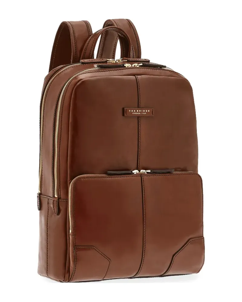 The Bridge Vespucci leather double-zip backpack - Braun Braun