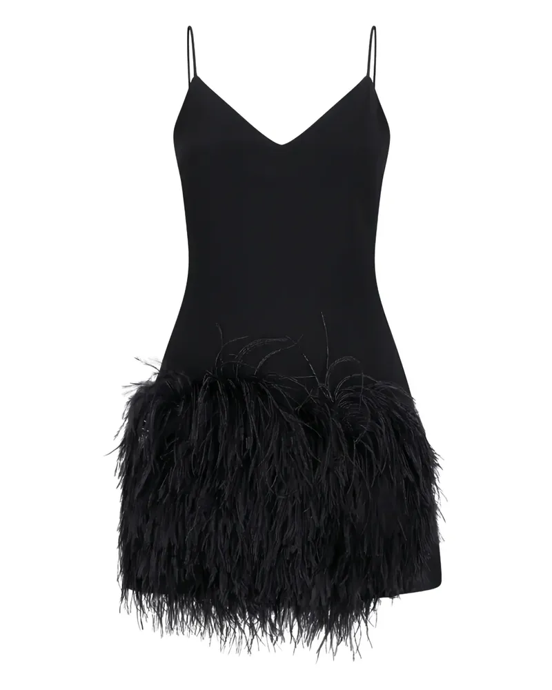 David Koma Cami feather-detail mini dress - Schwarz Schwarz