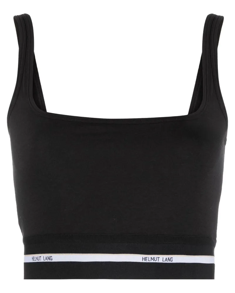 Helmut Lang Cropped-Top mit Logo - Schwarz Schwarz
