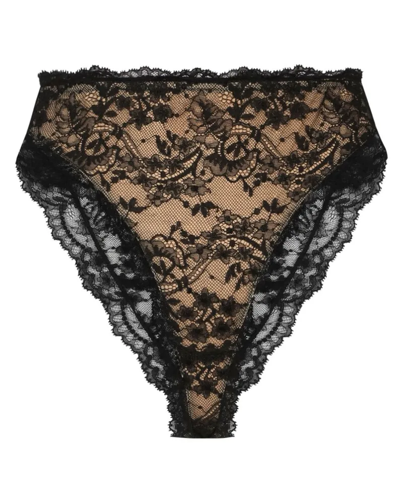 Dolce & Gabbana Slip mit floraler Spitze - Schwarz Schwarz