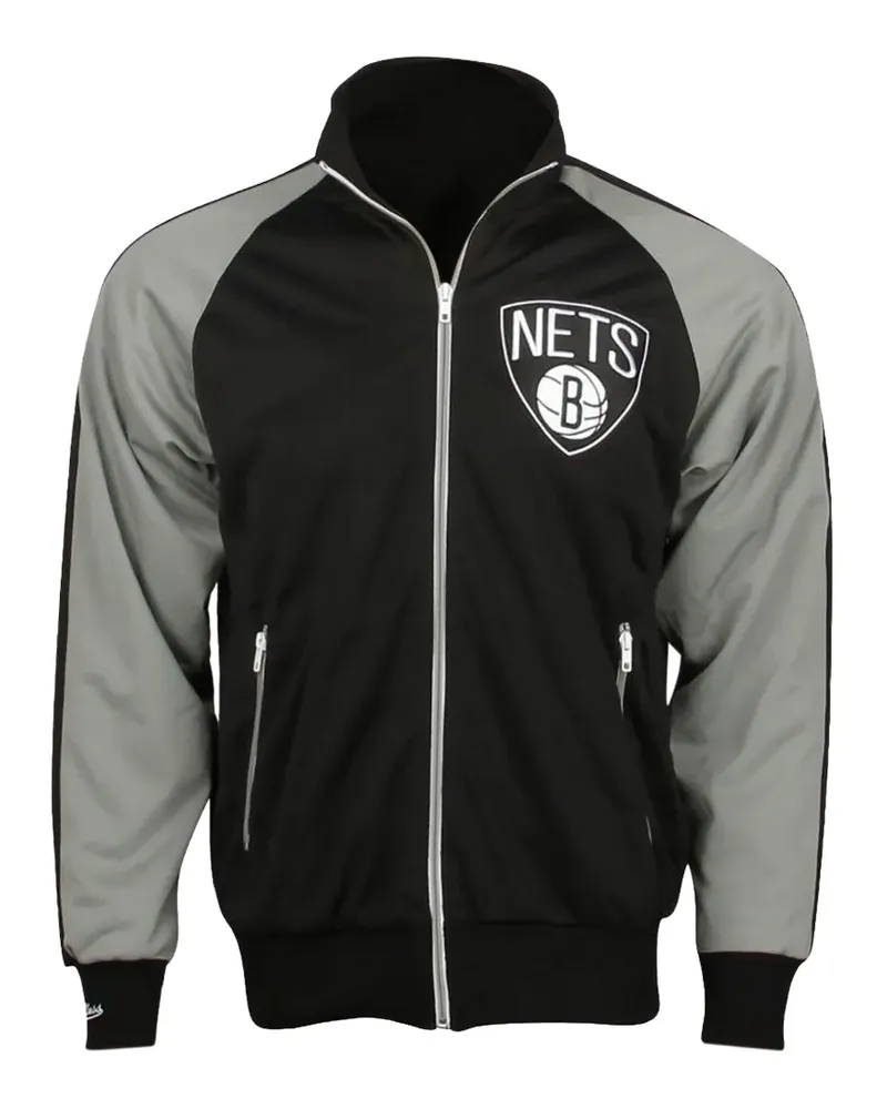 Mitchell & Ness Brooklyn Nets Sportjacke mit Logo - Schwarz Schwarz