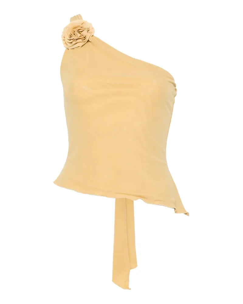 Posse Cynthia Oberteil mit Blumenapplikation - Gelb Gelb