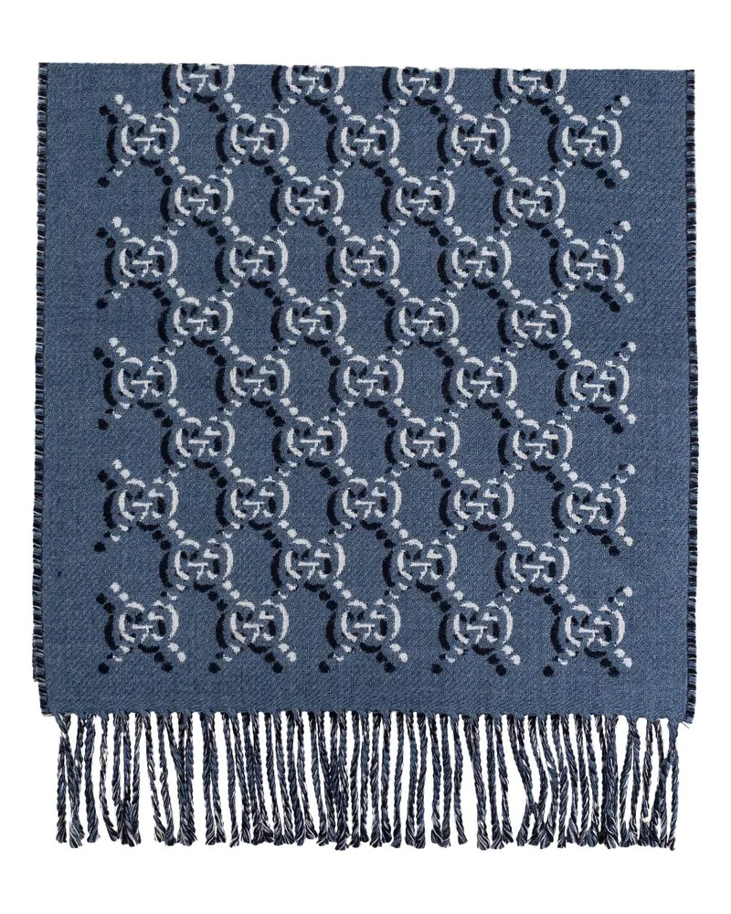 Gucci GG Shadow Schal aus Wolle - Blau Blau