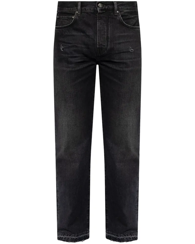 Amiri Halbhohe Straight-Leg-Jeans Schwarz