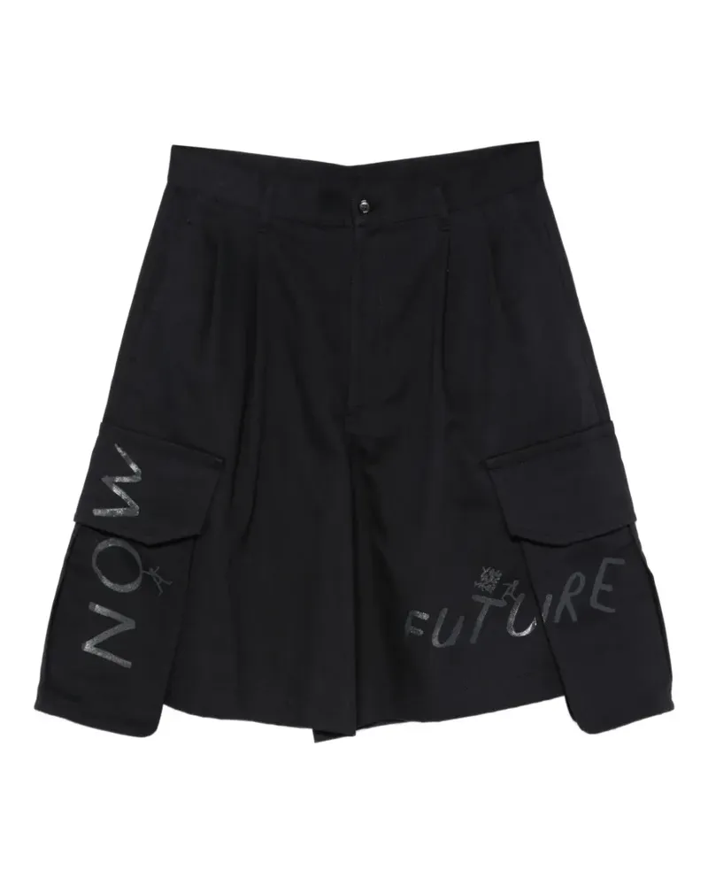 Comme des Garçons slogan-print cargo shorts - Blau Blau