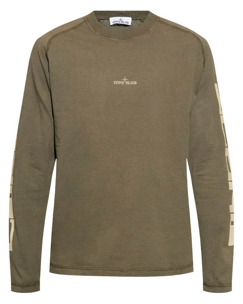 Stone Island T-Shirt mit Logo-Print - Grün Grün