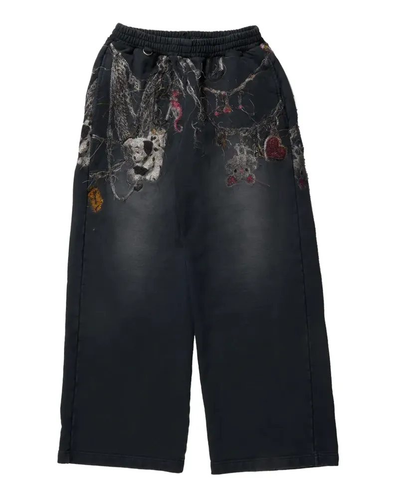 Doublet Hose mit Kordelzug und Print - Schwarz Schwarz