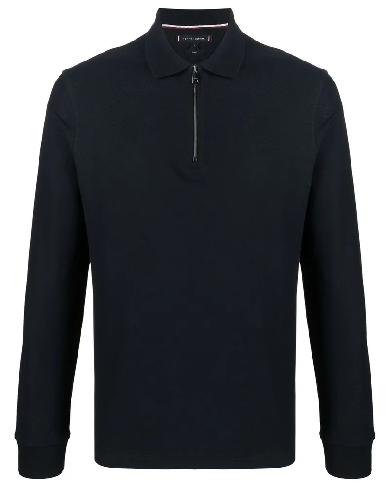 Tommy Hilfiger Langärmeliges Poloshirt - Blau Blau