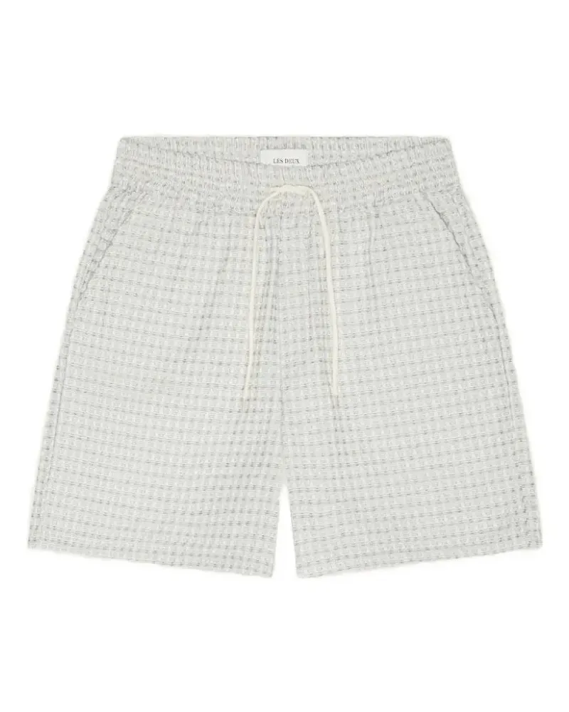 LES DEUX checkered-pattern drawstring shorts - Grau Grau