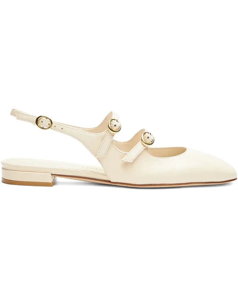 Stuart Weitzman Flache Slingback-Pumps mit Schnalle - Nude Nude
