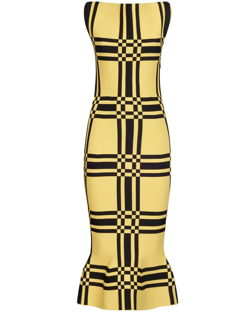 Marni Kariertes Midikleid - Gelb Gelb